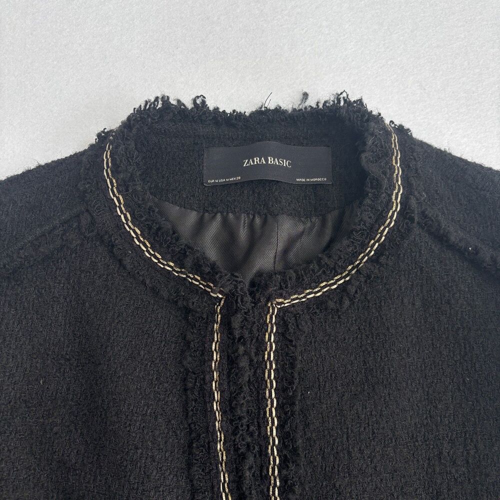 Zara Basic Collection Tweed Coat Jacket Women's M… - image 3